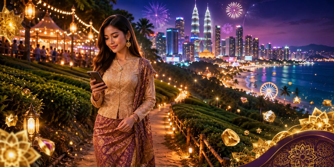 Pemain ww2 menggunakan aplikasi kasino mudah alih semasa Hari Raya di Kuala Lumpur